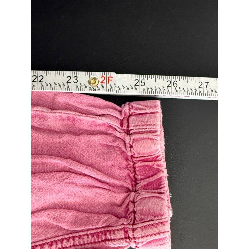 Anthropologie Pink Linen Blend Jogger Pants Acid Wash Cargo Tapered Womens S - Picture 6 of 7